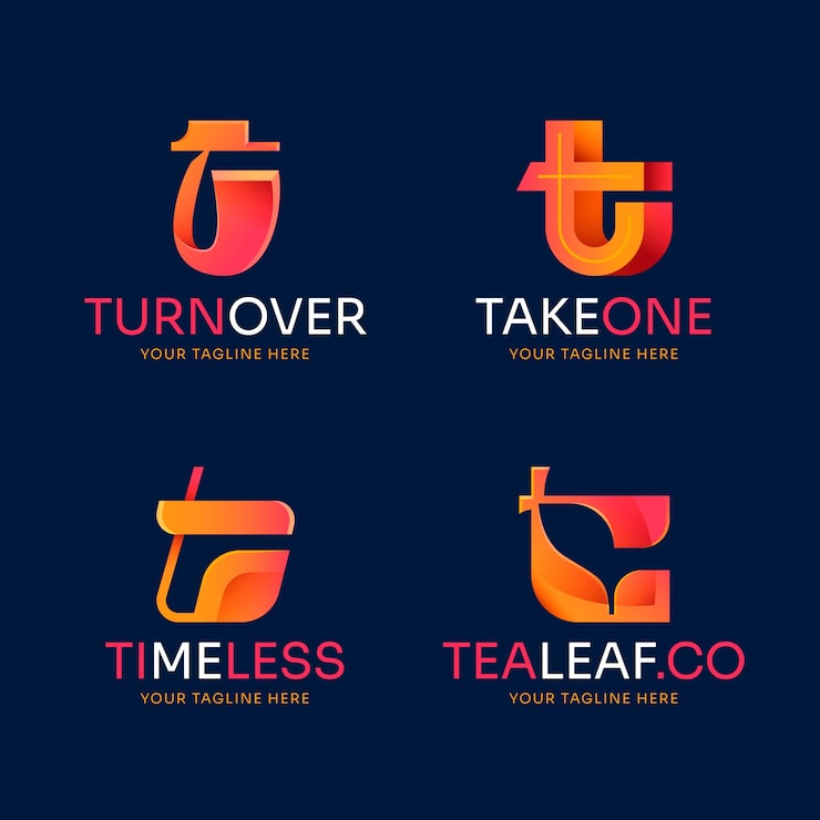 Vettore gratuito design del modello logo gradiente t