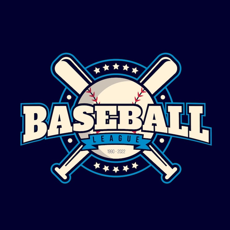 Vettore gratuito logo da baseball dal design piatto disegnato a mano