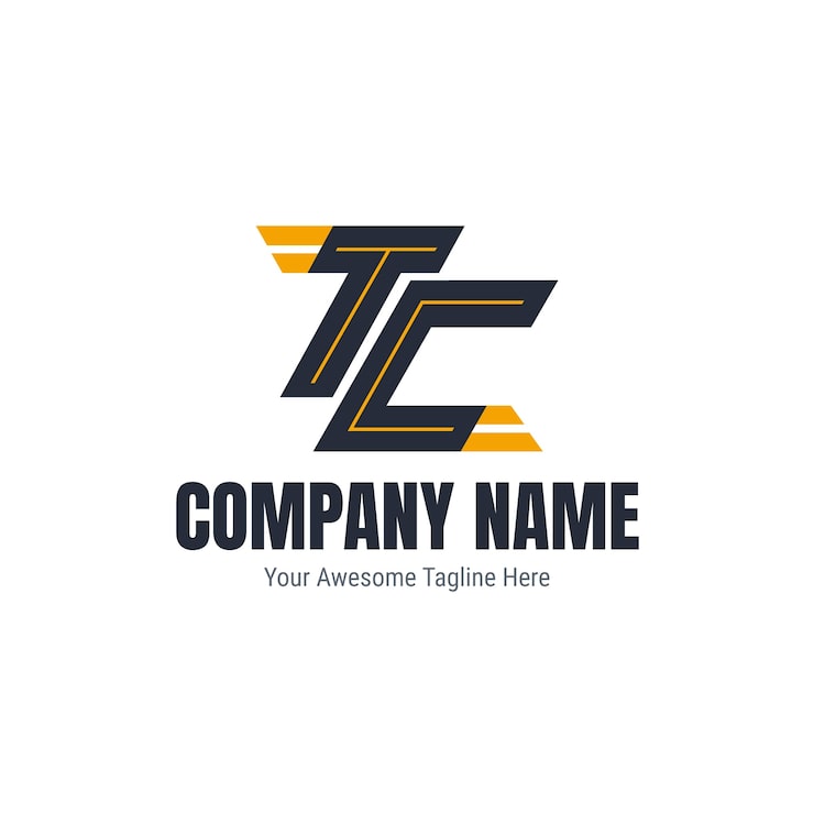 Vettore gratuito modello di logo tc design piatto
