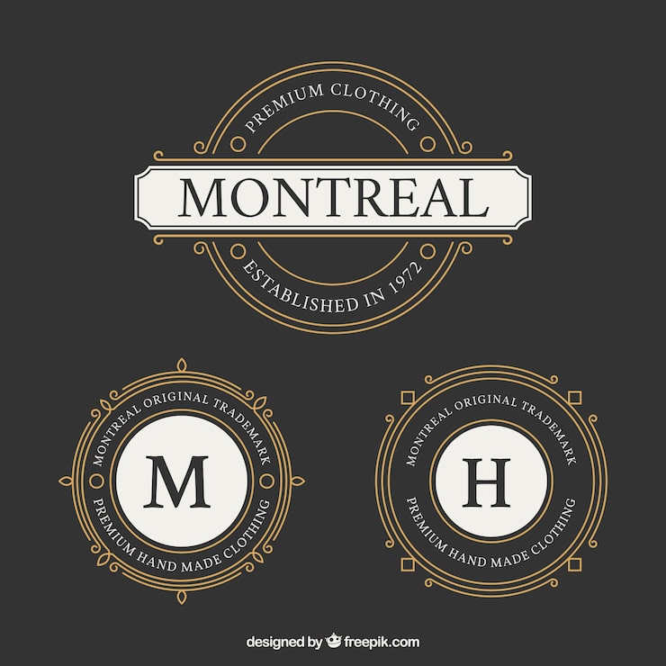 Vettore gratuito rotondo logo montreal