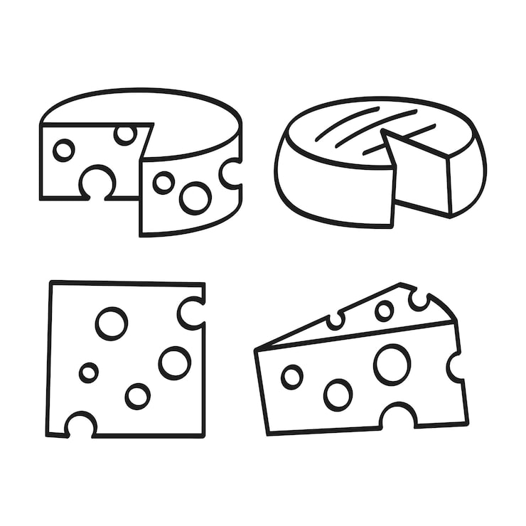 Vettore gratuito set di doodle al formaggio