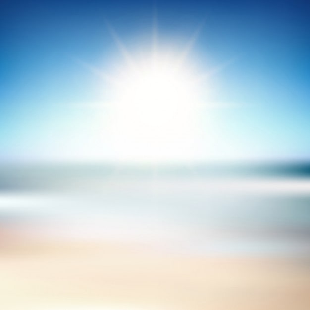 Vettore gratuito sfondo defocussed di una scena di spiaggia