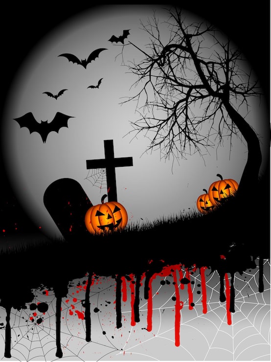 Vettore gratuito sfondo di halloween grunge
