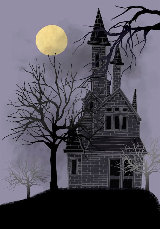 Vettore gratuito vecchia illustrazione di casa abbandonata