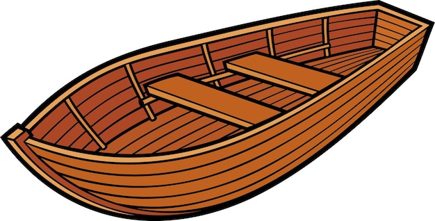 Vettore barca di legno