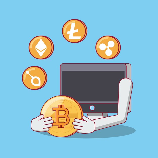 Vettore bitcoin criptovaluta