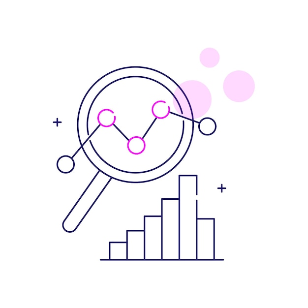 Vettore data driven insight driven vector icon design with editable stroke data strategy analytics information processing decision insights
