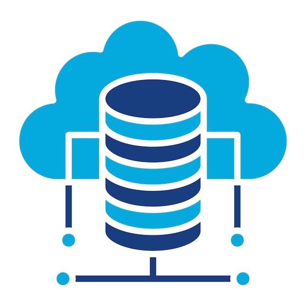 Vettore illustrazione di cloud database duotone