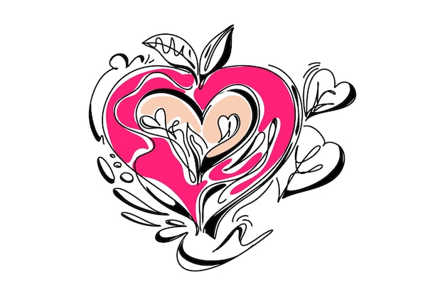 Illustrazione piatta minimalista di Valentine Love Perfetta per web design e campagne pubblicitarie