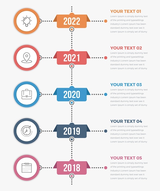 Vettore infografica timeline verticale