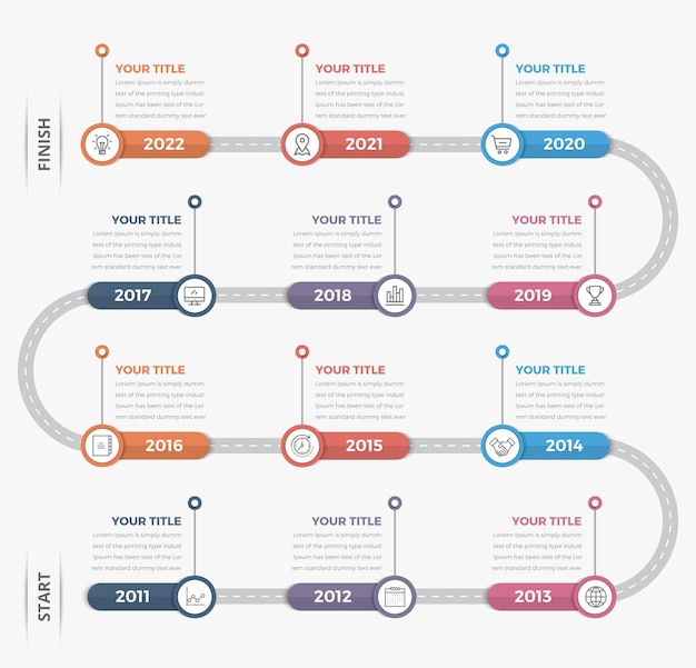 Vettore infografica timeline