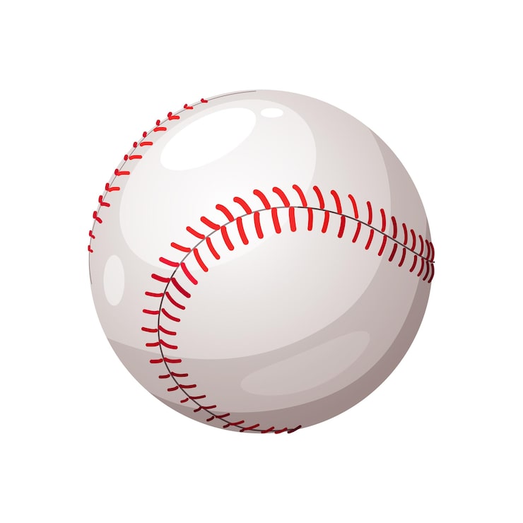 Vettore palla da baseball isolato su sfondo bianco