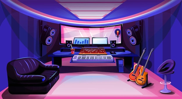 Vettore sala studio musicale