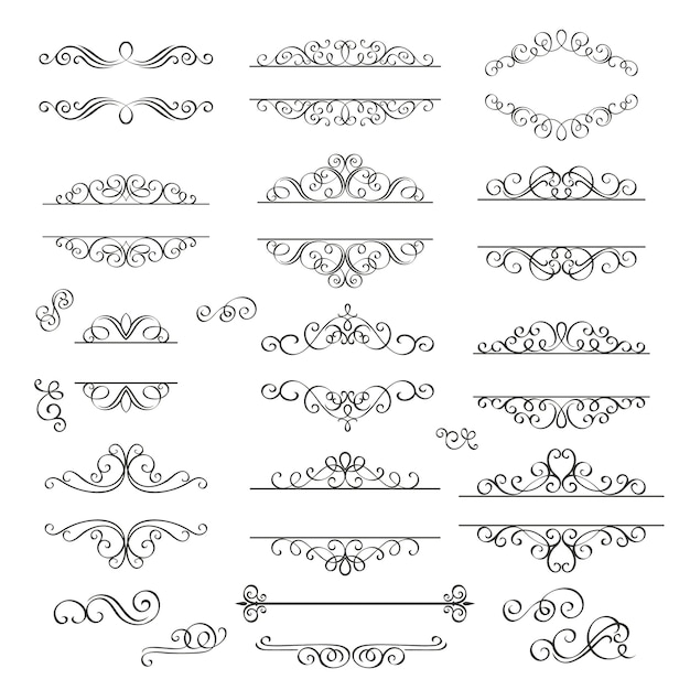 Vettore turbinii elementi di design vintage.