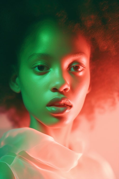 Gratis Foto abstract portret met lichteffecten