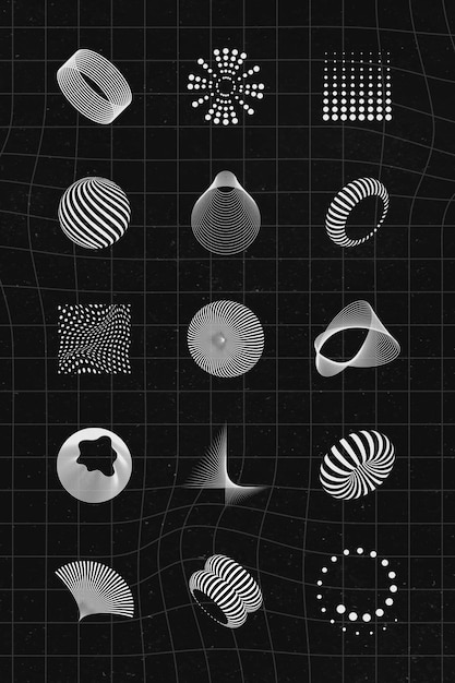 Gratis Vector abstracte 3d-ontwerpelementen collectie vector