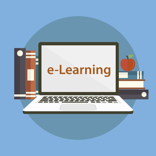 Gratis Vector achtergrond e-learning design