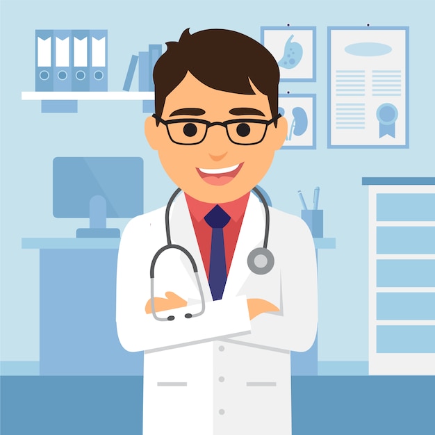 Gratis Vector achtergrond van het personage van de dokter