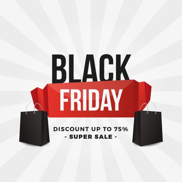 Gratis Vector black friday grote sale ribbon achtergrond