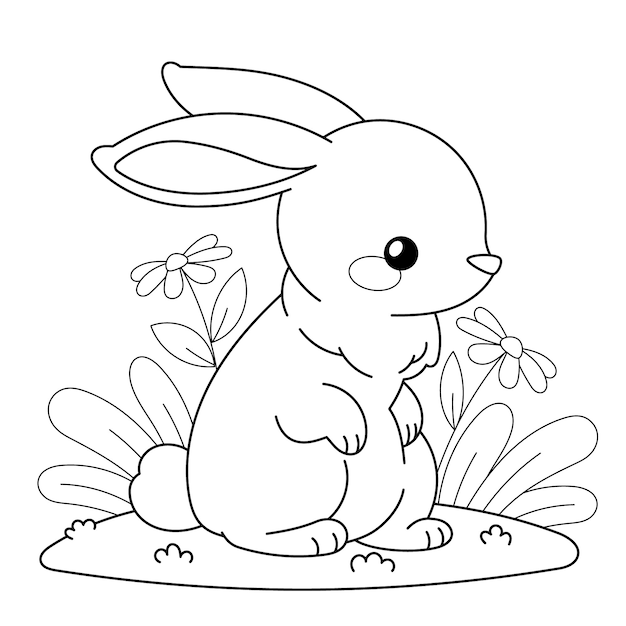 Gratis Vector bunny kleurboek illustratie