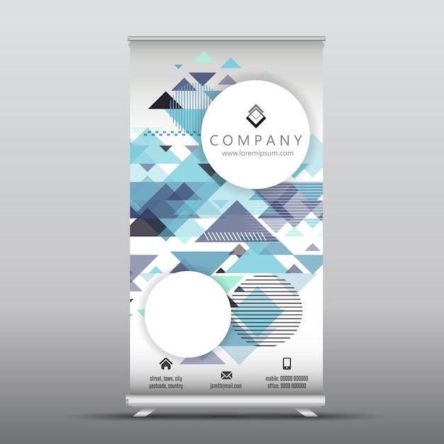 Gratis Vector business roll up banner met geometrisch ontwerp