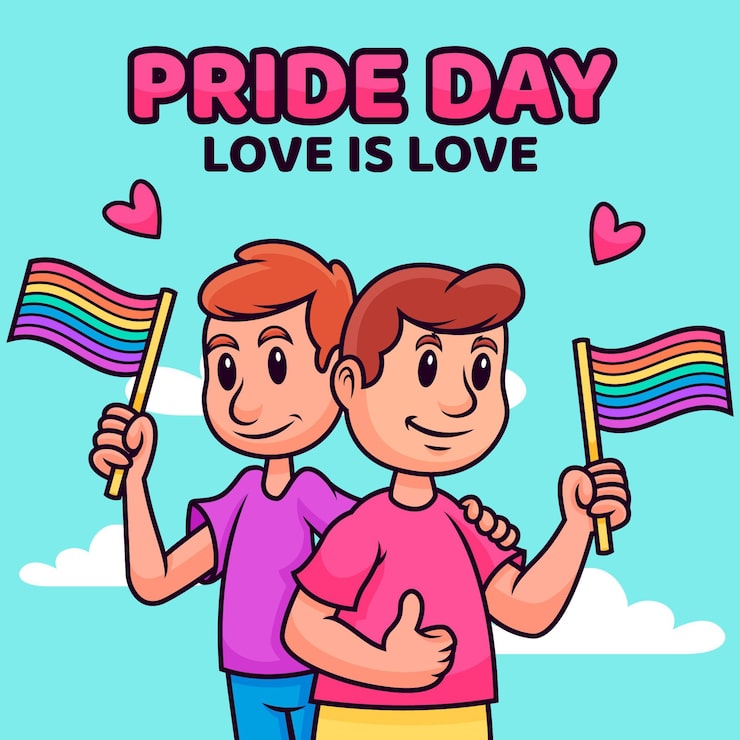 Gratis Vector cartoon pride day illustratie