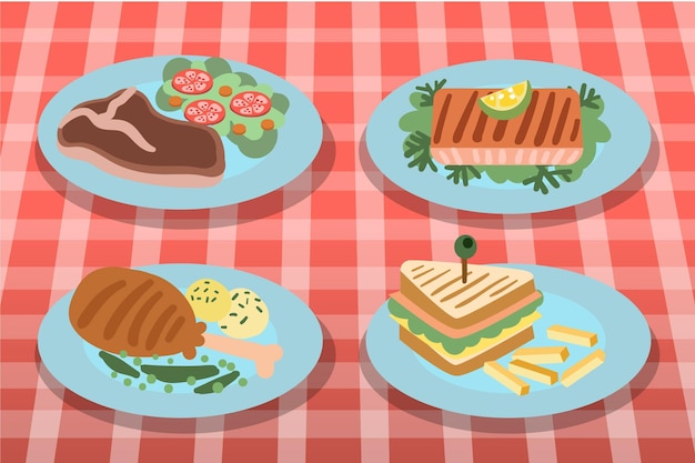 Gratis Vector comfort food concept