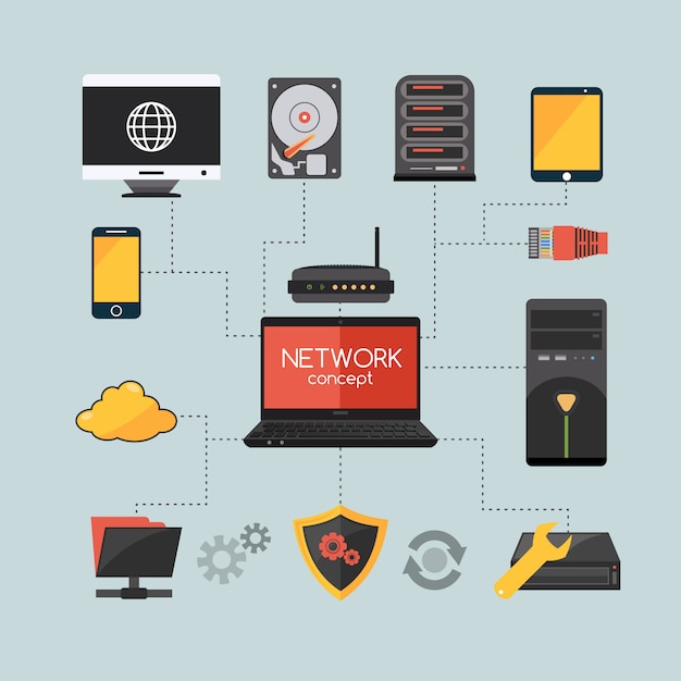 Gratis Vector computer netwerkconcept