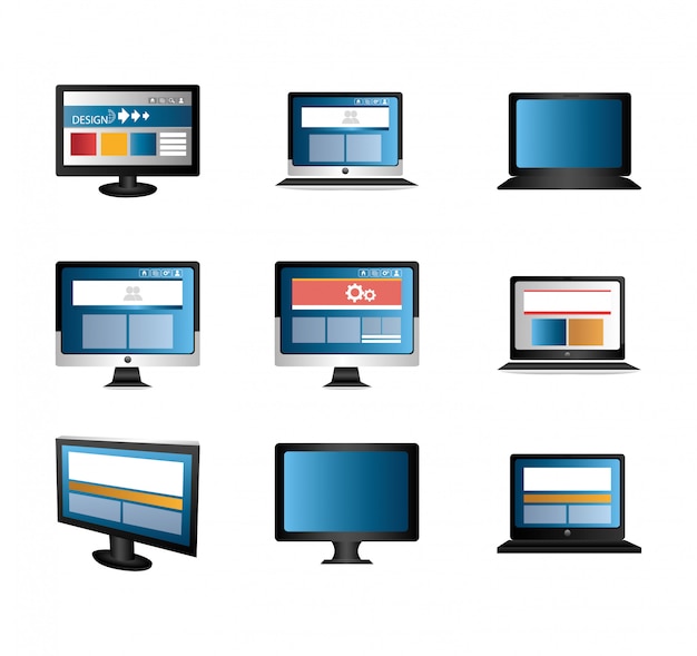 Gratis Vector computers en laptops