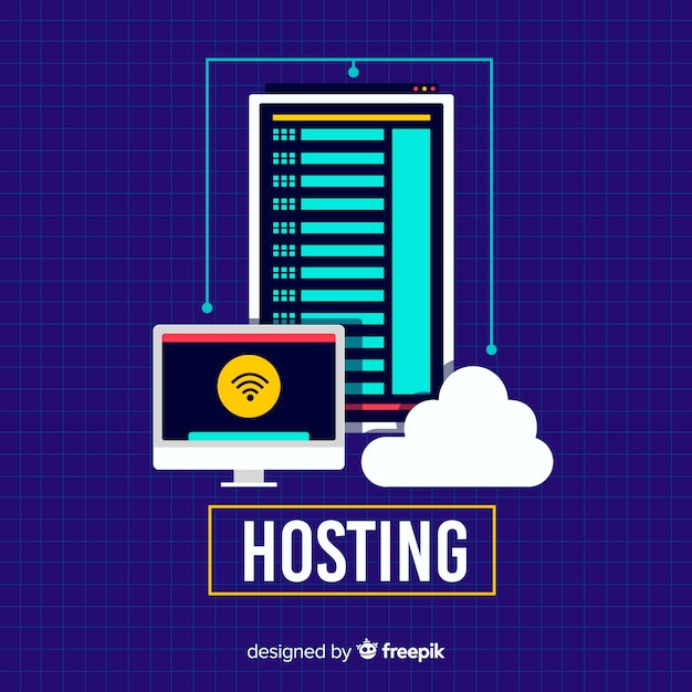 Gratis Vector creatief web hosting concept