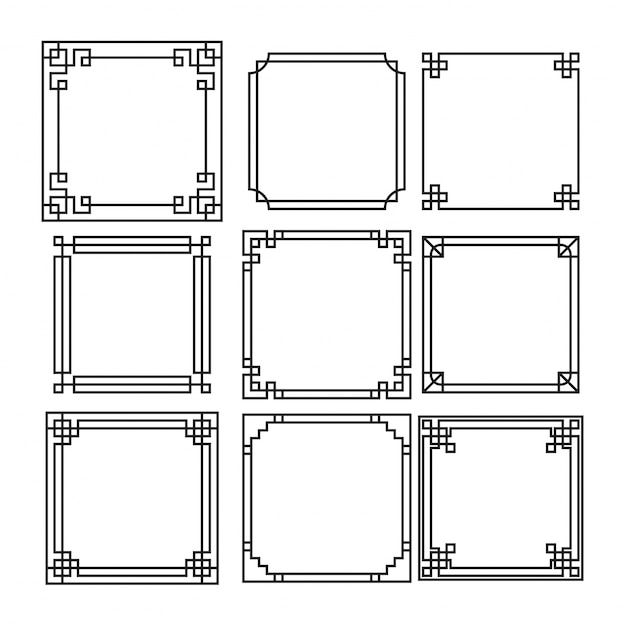 Gratis Vector decoratieve frames collectie