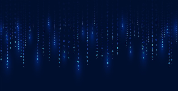 Gratis Vector digitale binaire code en streaming data behangontwerp