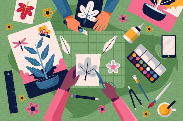 Gratis Vector diy creatieve workshop