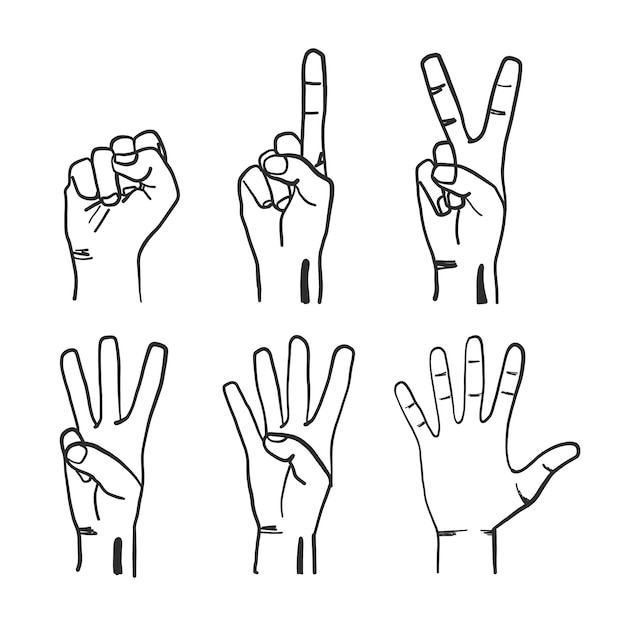 Gratis Vector doodle hands vector