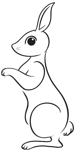 Gratis Vector doodle konijn stripfiguur
