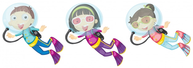 Gratis Vector drie duikers