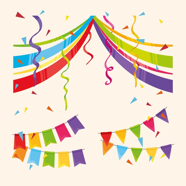 Gratis Vector drie gelukkige verjaardagspictogrammen