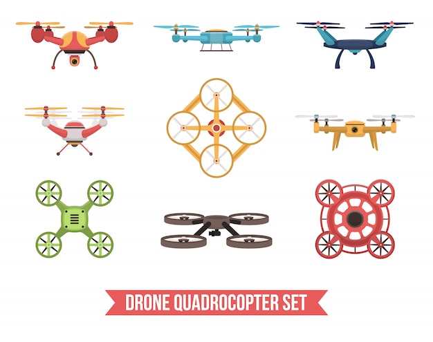 Gratis Vector drone quadrocopter set