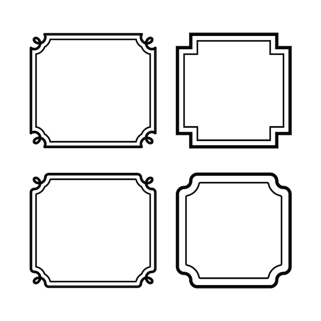 Gratis Vector eenvoudige randramen ingesteld