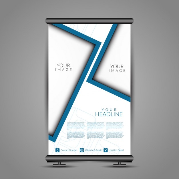 Gratis Vector elegant roll up banner standontwerp