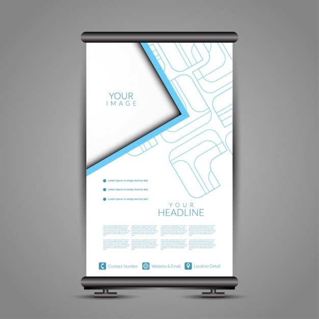 Gratis Vector elegant roll up banner standontwerp