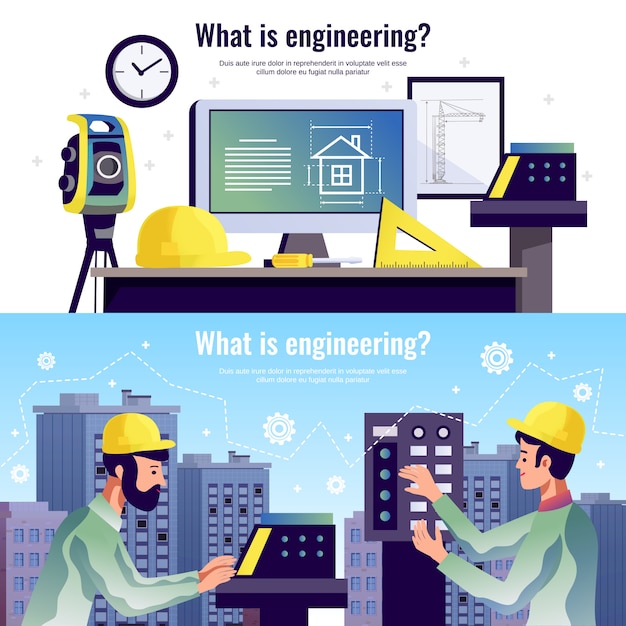 Gratis Vector engineering horizontale banners
