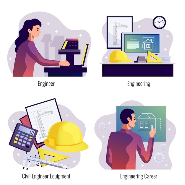 Gratis Vector engineering ontwerpset