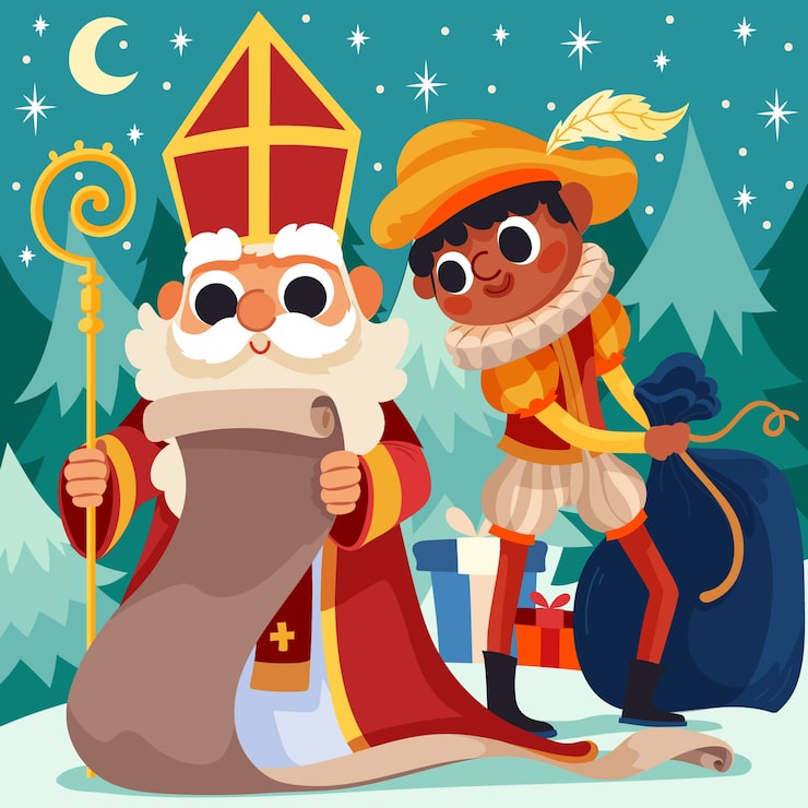 Gratis Vector flat sinterklaas-illustratie