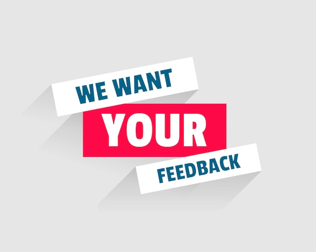 Gratis Vector flat we willen je feedbacksjabloon