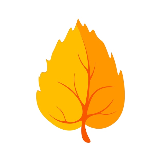 Gratis Vector geel blad op witte achtergrond