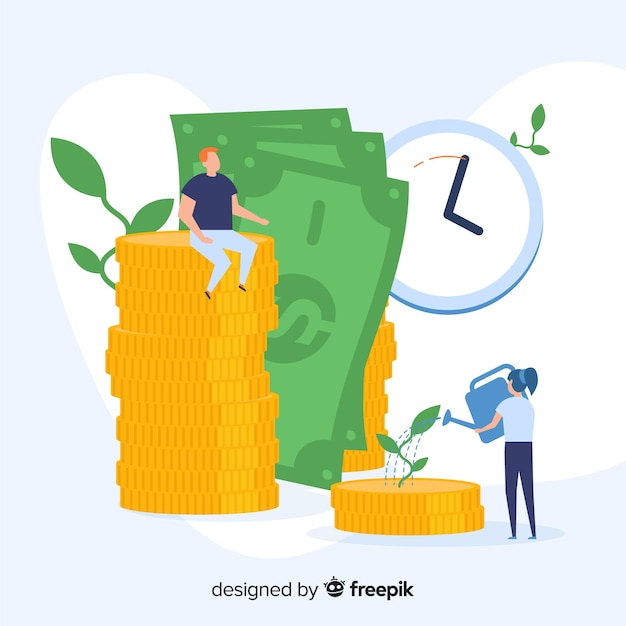 Gratis Vector geldbesparende concept