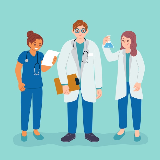 Gratis Vector gezondheid professioneel team ingesteld