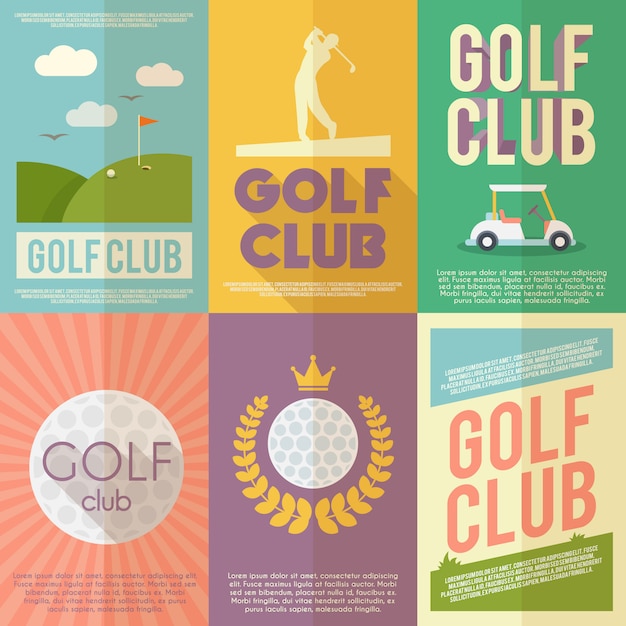 Gratis Vector golf poster set