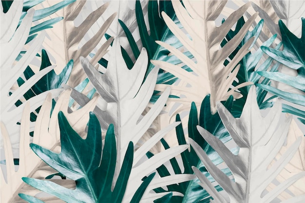 Gratis Vector gouden en groene palmbladachtergrond